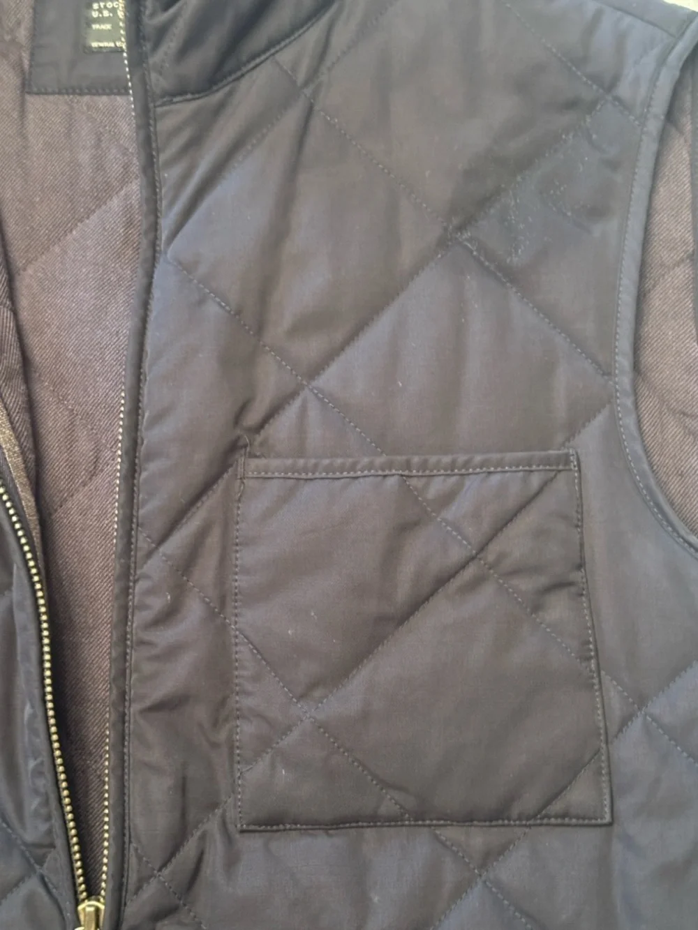 J. Crew Quilted Sussex Vest in Black Medium
